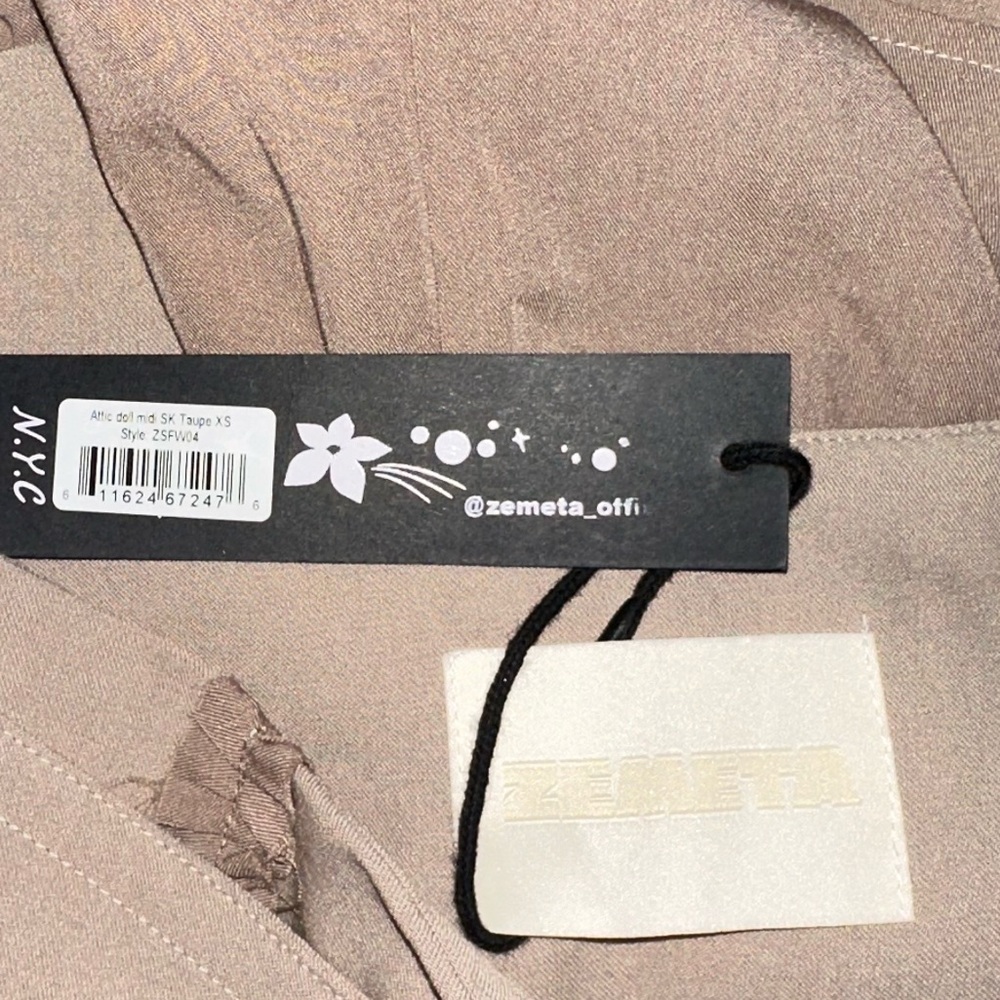 ZEMETA Attic Doll Midi Skirt in Taupe New - Picture 7 of 8